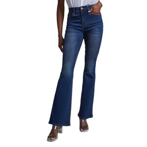 New York & Company Curvy Flare Denim Jeans Size 12